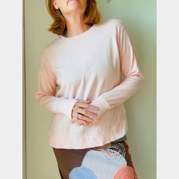Sweaty Betty  Cotton After Class Longline Sweatshirt Pastel Pink Size Sm - Picture 2 of 10